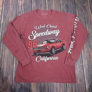 Obsessive Love Speedway Shirt Mens Large Red West Coast Car Graphic California